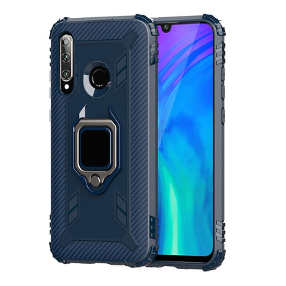 For Huawei P Smart+ 2019 Carbon Fiber Protective Case with 360 Degree Rotating Ring Holder(Blue) - Huawei Cases by PMC Jewellery | Online Shopping South Africa | PMC Jewellery