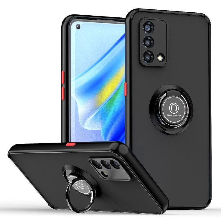 For OPPO A74 4G Q Shadow 1 Series TPU + PC Phone Case with Ring Holder(Black+Red) - OPPO Cases by PMC TechLife | Online Shopping South Africa | PMC TechLife | Buy Now Pay Later Mobicred