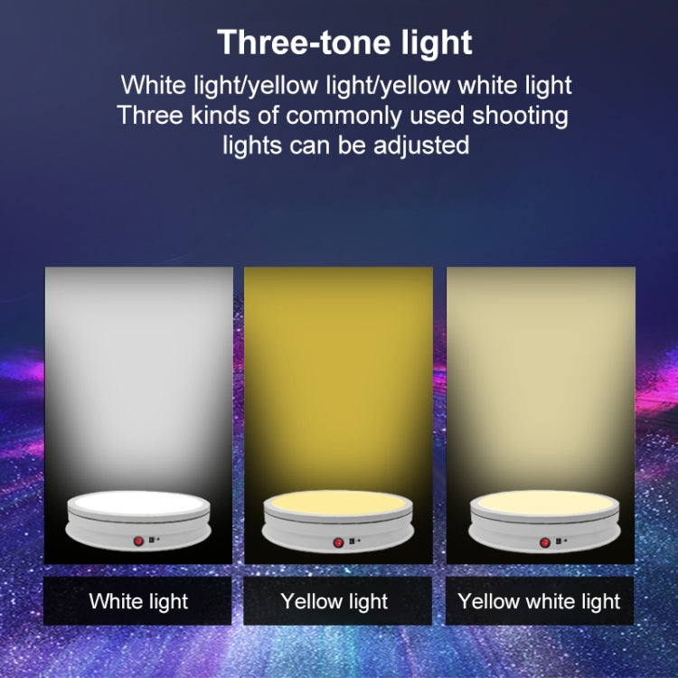 42cm LED Light Electric Rotating Display Stand Turntable, Power Plug:UK Plug(White) -  by PMC TechLife | Online Shopping South Africa | PMC TechLife | Buy Now Pay Later Mobicred