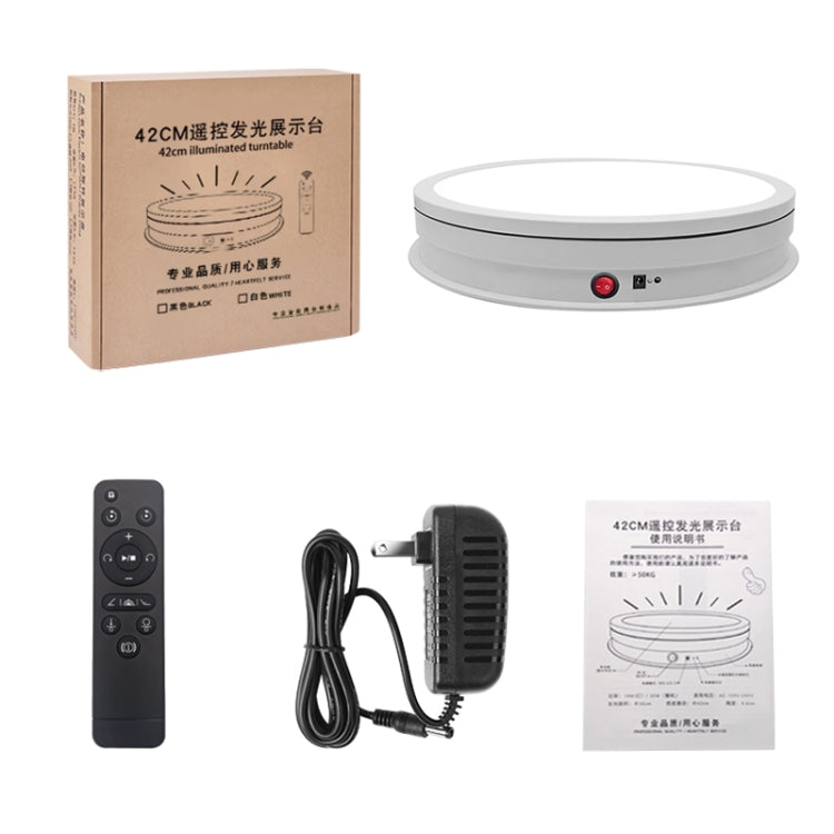 42cm LED Light Electric Rotating Display Stand Turntable, Power Plug:AU Plug(White) -  by PMC TechLife | Online Shopping South Africa | PMC TechLife | Buy Now Pay Later Mobicred