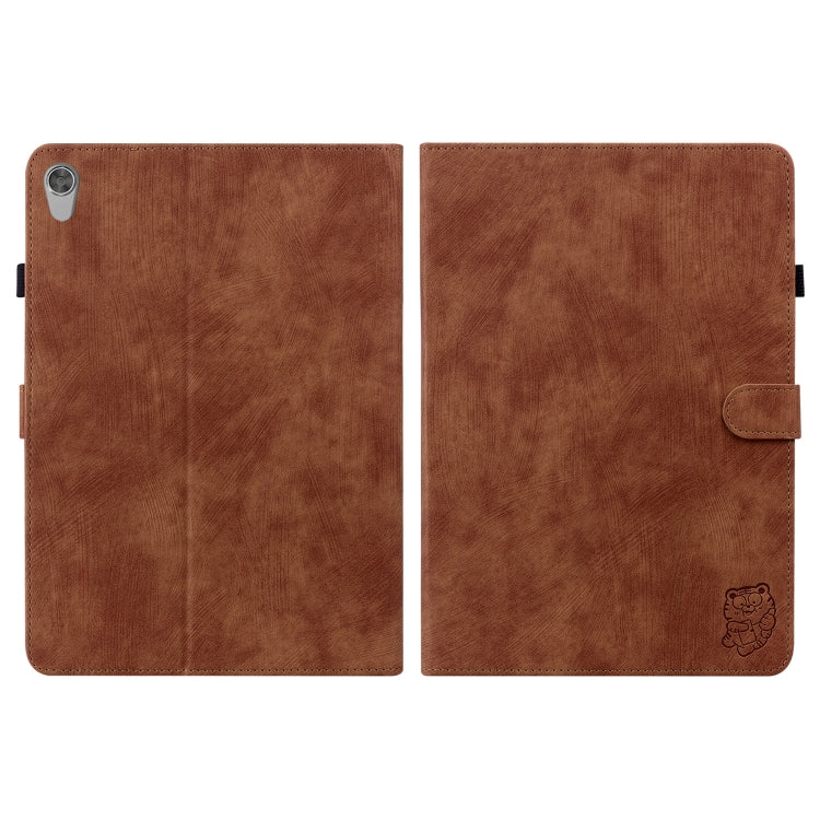 For Lenovo Tab M10 HD Gen 2 Tiger Pattern PU Tablet Case(Brown) - Lenovo by PMC TechLife | Online Shopping South Africa | PMC TechLife | Buy Now Pay Later Mobicred
