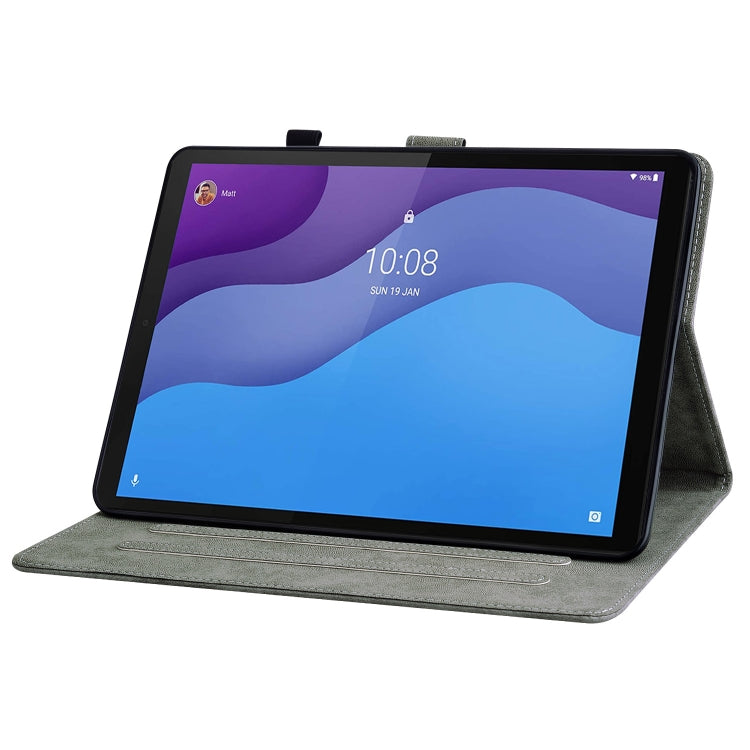 For Lenovo Tab M10 HD Gen 2 Tiger Pattern PU Tablet Case(Brown) - Lenovo by PMC TechLife | Online Shopping South Africa | PMC TechLife | Buy Now Pay Later Mobicred
