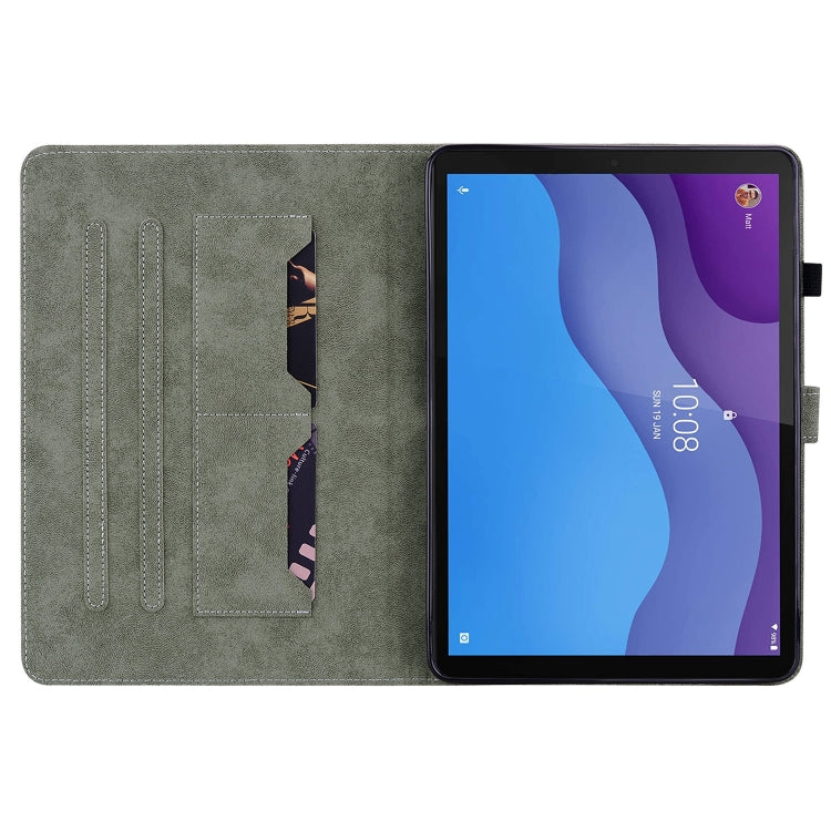For Lenovo Tab M10 HD Gen 2 Tiger Pattern PU Tablet Case(Brown) - Lenovo by PMC TechLife | Online Shopping South Africa | PMC TechLife | Buy Now Pay Later Mobicred