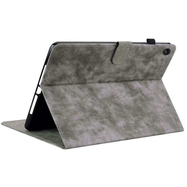 For Lenovo Tab M10 Plus 10.6 3rd Gen Tiger Pattern PU Tablet Case(Grey) - Lenovo by PMC TechLife | Online Shopping South Africa | PMC TechLife | Buy Now Pay Later Mobicred