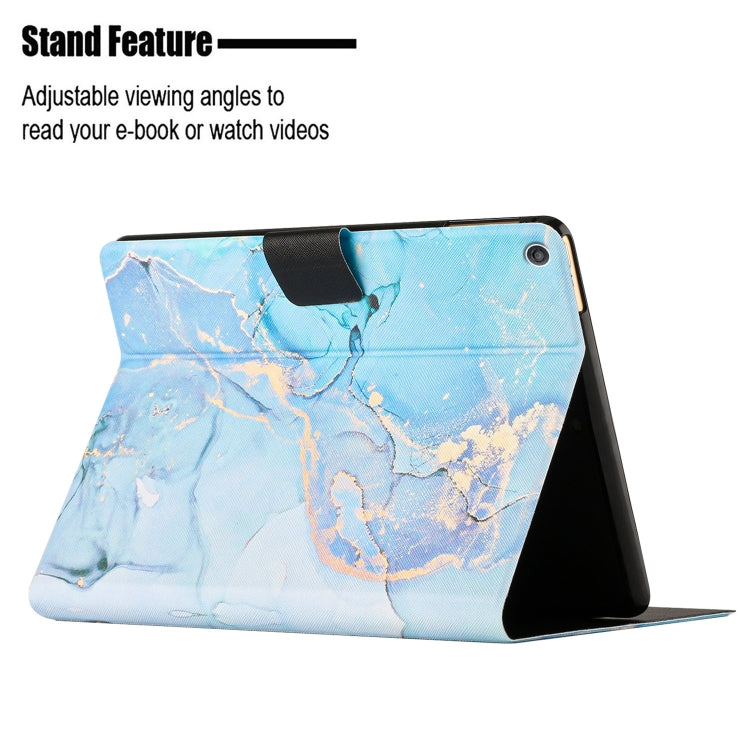 For Amazon Kindle HD 10 2015 Marble Pattern Smart Leather Tablet Case(Blue) - Amazon by PMC TechLife | Online Shopping South Africa | PMC TechLife | Buy Now Pay Later Mobicred