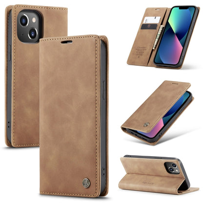 For iPhone 14 Plus CaseMe-013 Multifunctional Retro Frosted Leather Phone Case (Brown) - iPhone 14 Plus Cases by CaseMe | Online Shopping South Africa | PMC Jewellery | Buy Now Pay Later Mobicred