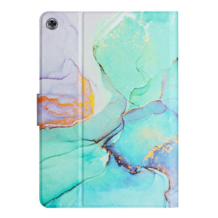 For Huawei MatePad T10s Marble Pattern Leather Tablet Case(Green) - Huawei by PMC TechLife | Online Shopping South Africa | PMC TechLife | Buy Now Pay Later Mobicred