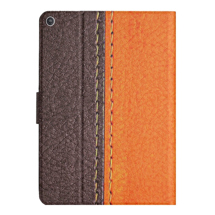 For Amazon Kindle Fire HD 10 2015 Stitching Solid Color Smart Leather Tablet Case(Orange) - Lenovo by PMC TechLife | Online Shopping South Africa | PMC TechLife | Buy Now Pay Later Mobicred