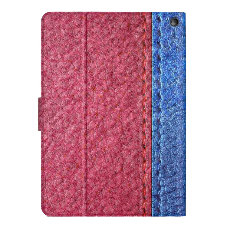 For Amazon Kindle Fire HD 10 2021 Stitching Solid Color Smart Leather Tablet Case(Rose Red) - Amazon by PMC TechLife | Online Shopping South Africa | PMC TechLife | Buy Now Pay Later Mobicred