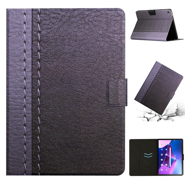 For Lenovo Tab M10 Plus Stitching Solid Color Smart Leather Tablet Case(Grey) - Lenovo by PMC TechLife | Online Shopping South Africa | PMC TechLife | Buy Now Pay Later Mobicred