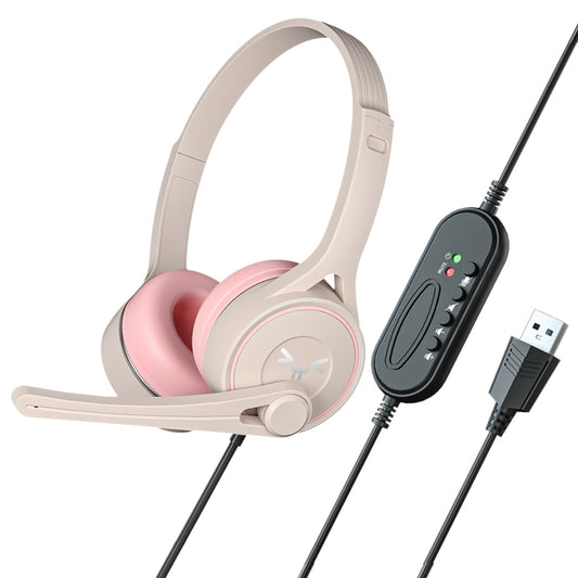 SOYTO SY-G30 Wired Noise Cancelling Ergonomic Gaming Headset, Interface:USB(Grey Pink) - Multimedia Headset by SOYTO | Online Shopping South Africa | PMC Jewellery | Buy Now Pay Later Mobicred