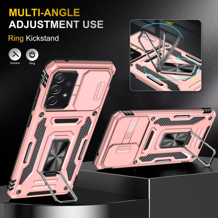 For Samsung Galaxy A52 5G/4G Armor PC + TPU Camera Shield Phone Case(Rose Gold) - Galaxy Phone Cases by PMC Jewellery | Online Shopping South Africa | PMC Jewellery