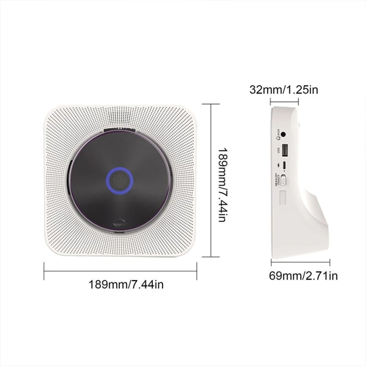 Kecag KC-806 2A Retro Bluetooth Music Disc Album CD Player, Specification:Rechargeable Version(White) - free shipping - PMC Jewellery - Order now!