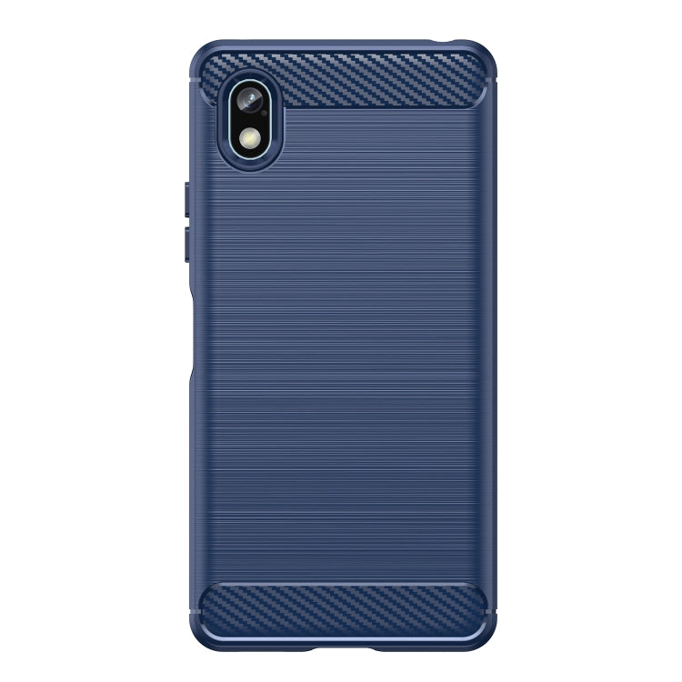 For Sony Xperia Ace III Brushed Texture Carbon Fiber TPU Phone Case(Blue) - Sony Cases by PMC TechLife | Online Shopping South Africa | PMC TechLife | Buy Now Pay Later Mobicred