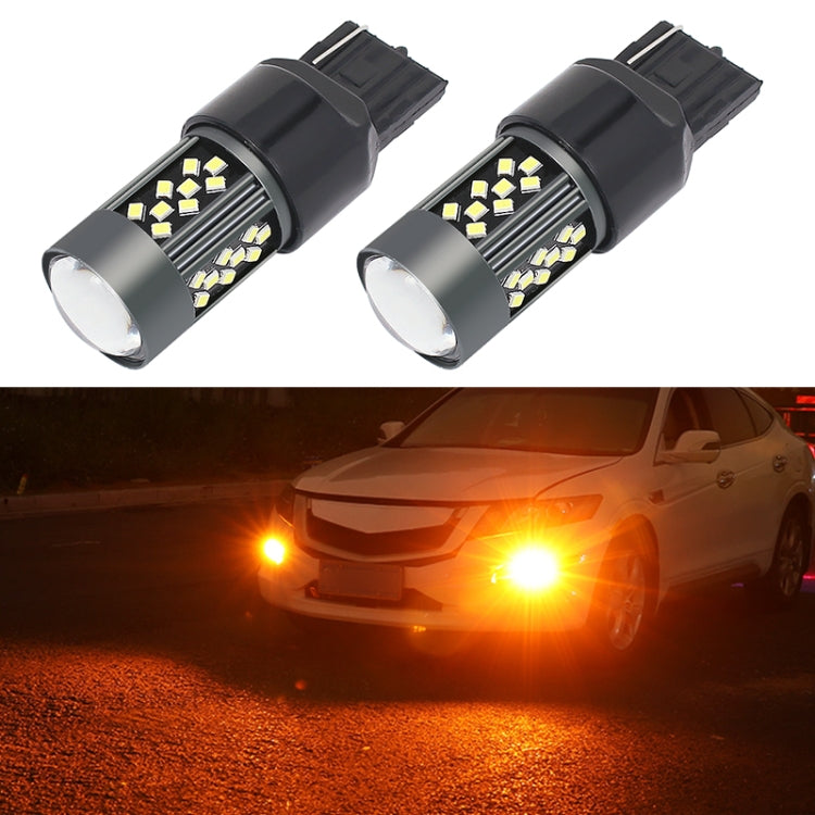 1 Pair 7443 12V 7W Continuous Car LED Fog Light(Orange Light) - Fog / Driving Lights by PMC TechLife | Online Shopping South Africa | PMC TechLife | Buy Now Pay Later Mobicred