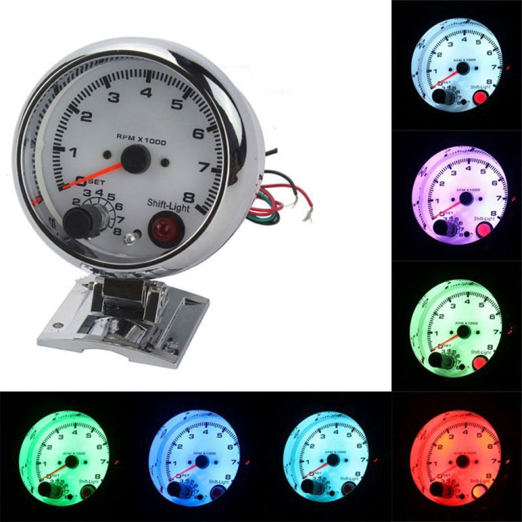 Car Modified 7 Background Lights Tachometer 0-8000RPM for 4/6/8 Cylinder Engines - Car Modification by PMC TechLife | Online Shopping South Africa | PMC TechLife | Buy Now Pay Later Mobicred