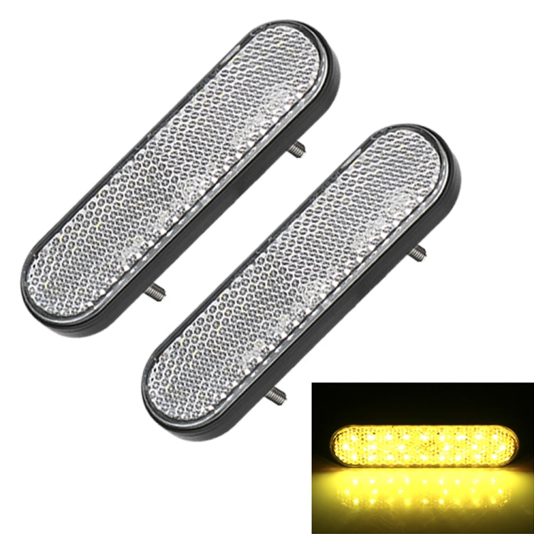 2 PCS 24LED Reflector Brake Light Turn Signal Light(White Shell Yellow Light) - Turn Signal by PMC TechLife | Online Shopping South Africa | PMC TechLife | Buy Now Pay Later Mobicred