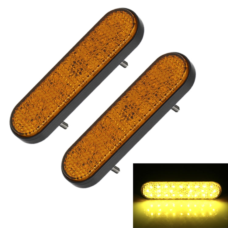 2 PCS 24LED Reflector Brake Light Turn Signal Light(Yellow Shell Yellow Light) - Turn Signal by PMC TechLife | Online Shopping South Africa | PMC TechLife | Buy Now Pay Later Mobicred