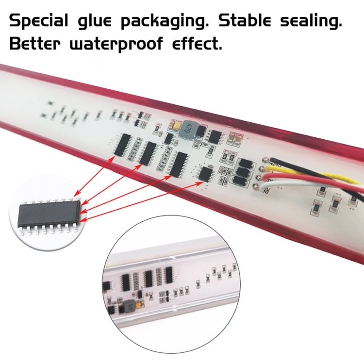 2 PCS 72LEDs Two-color Brake Turn Tail Light(Transparent Shell Red Light + Flowing Yellow Light) - Turn Signal by PMC TechLife | Online Shopping South Africa | PMC TechLife | Buy Now Pay Later Mobicred