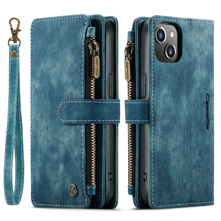 For iPhone 14 CaseMe C30 Multifunctional Phone Leather Case (Blue) - iPhone 14 Cases by CaseMe | Online Shopping South Africa | PMC Jewellery | Buy Now Pay Later Mobicred