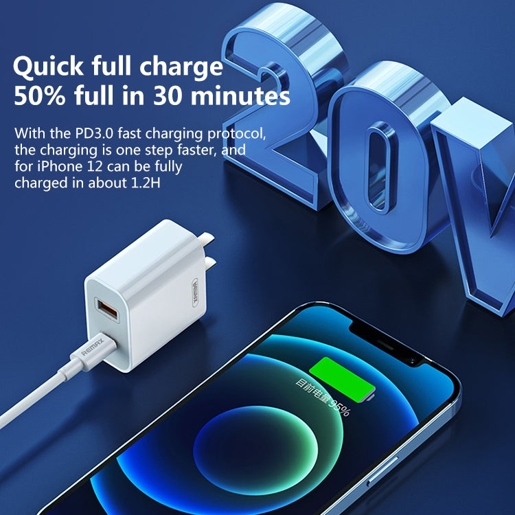 REMAX RP-U68 Speedy Series 20W USB+USB-C/Type-C Interface Fast Charger, Specification:US Plug(White) - free shipping - PMC Jewellery - Order now!