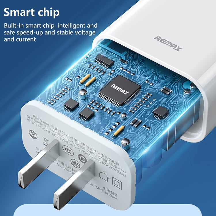 REMAX RP-U79 Speed Series 20W USB-C/Type-C Multi-Compatible Fast Charger, Specification:UK Plug(White) - free shipping - PMC Jewellery - Order now!