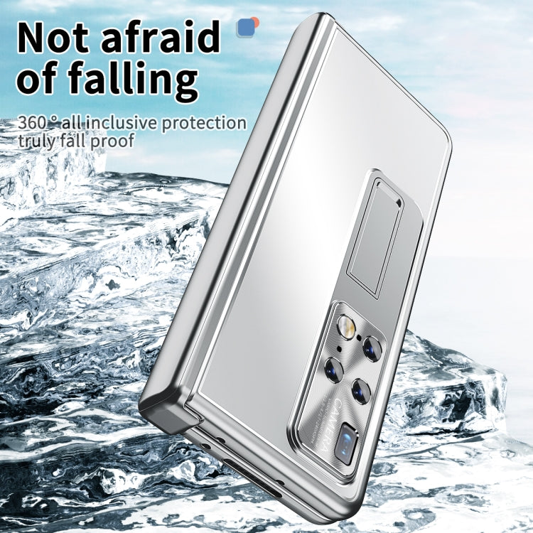 For Huawei Mate X2 Aluminum Alloy Double Hinge Shockproof Phone Protective Case(Silver) - Huawei Cases by PMC TechLife | Online Shopping South Africa | PMC TechLife | Buy Now Pay Later Mobicred