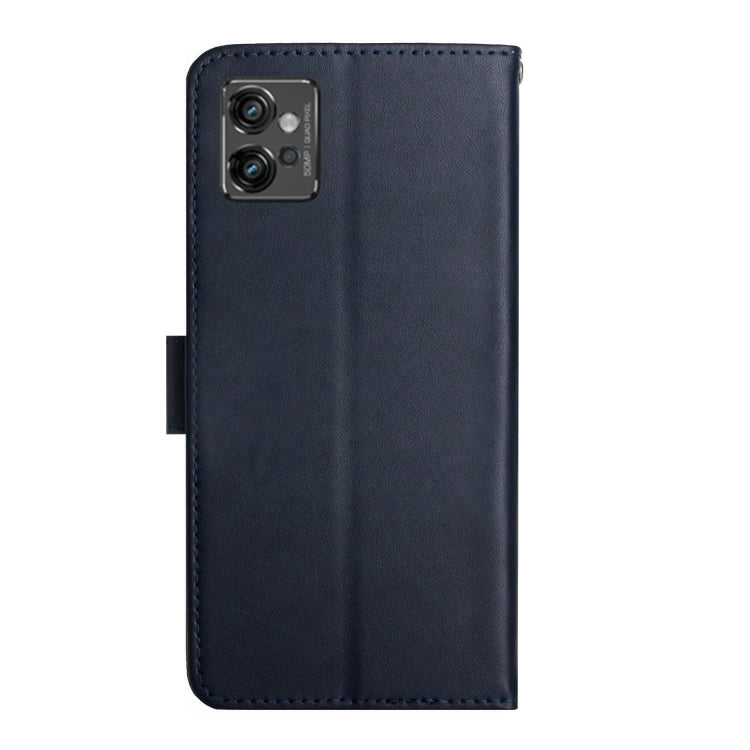 For Motorola Moto G32 Genuine Leather Fingerprint-proof Horizontal Flip Phone Case(Blue) - Motorola Cases by PMC TechLife | Online Shopping South Africa | PMC TechLife | Buy Now Pay Later Mobicred