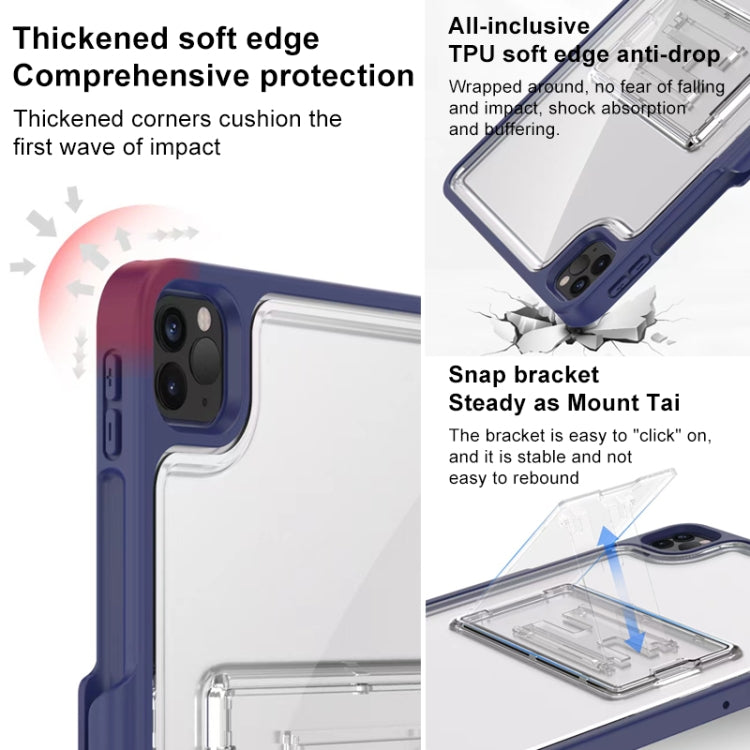 Mutural Transparent Holder Tablet Case For iPad 10.2 2021 / 2020 / 2019 / 10.5(Navy Blue) - free shipping - PMc TechLife - Order now!