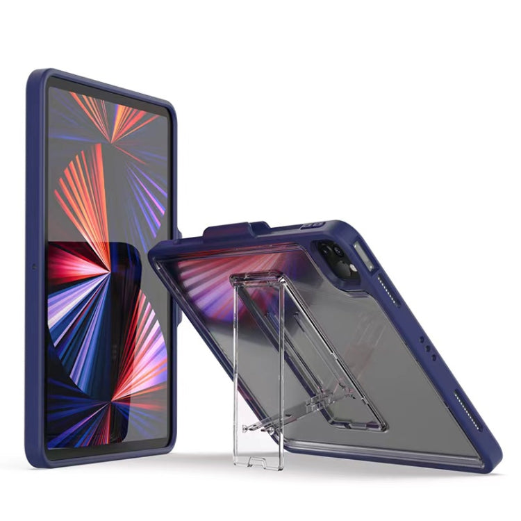For iPad Pro 11 2022 / 2021 / 2020 / 2018 Mutural Transparent Holder Tablet Case(Navy Blue) - free shipping - PMc TechLife - Order now!