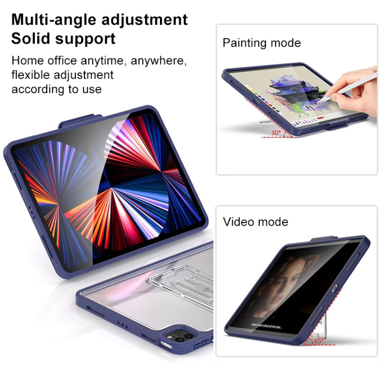For iPad Pro 11 2022 / 2021 / 2020 / 2018 Mutural Transparent Holder Tablet Case(Blue) - free shipping - PMc TechLife - Order now!
