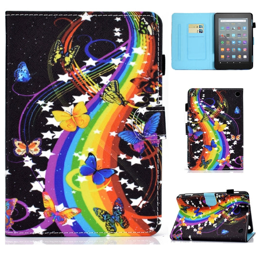 For Amazon Kindle Fire 7 2022 Colored Drawing Stitching Leather Tablet Case, with Holder & Card Slots(Music Butterfly) - Amazon by PMC Jewellery | Online Shopping South Africa | PMC Jewellery | Buy Now Pay Later Mobicred