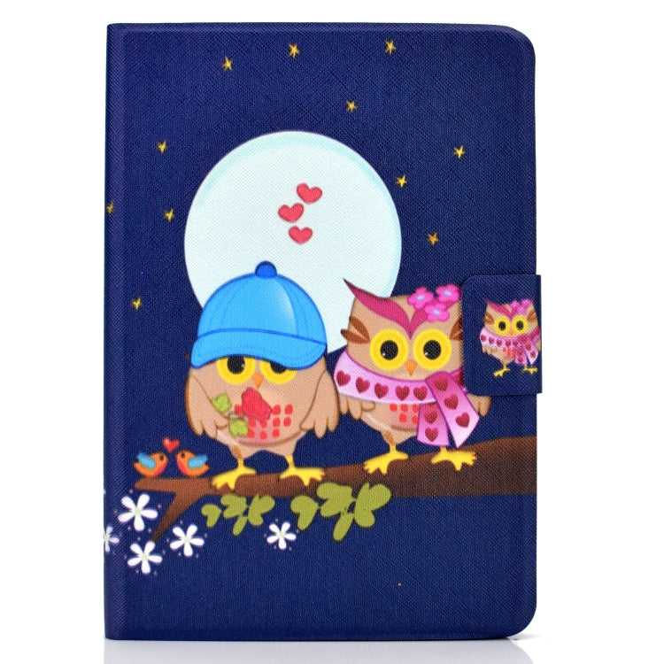 For Amazon Kindle Fire 7 2022 Electric Horizontal Flat Painted Leather Tablet Case(Couple Owls) - free shipping - PMC TechLife - Order now!