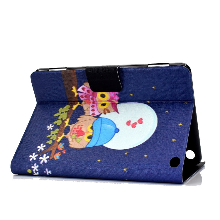 For Amazon Kindle Fire 7 2022 Electric Horizontal Flat Painted Leather Tablet Case(Couple Owls) - free shipping - PMC TechLife - Order now!