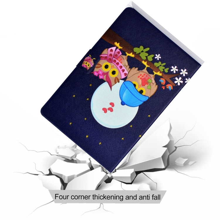 For Amazon Kindle Fire 7 2022 Electric Horizontal Flat Painted Leather Tablet Case(Couple Owls) - free shipping - PMC TechLife - Order now!