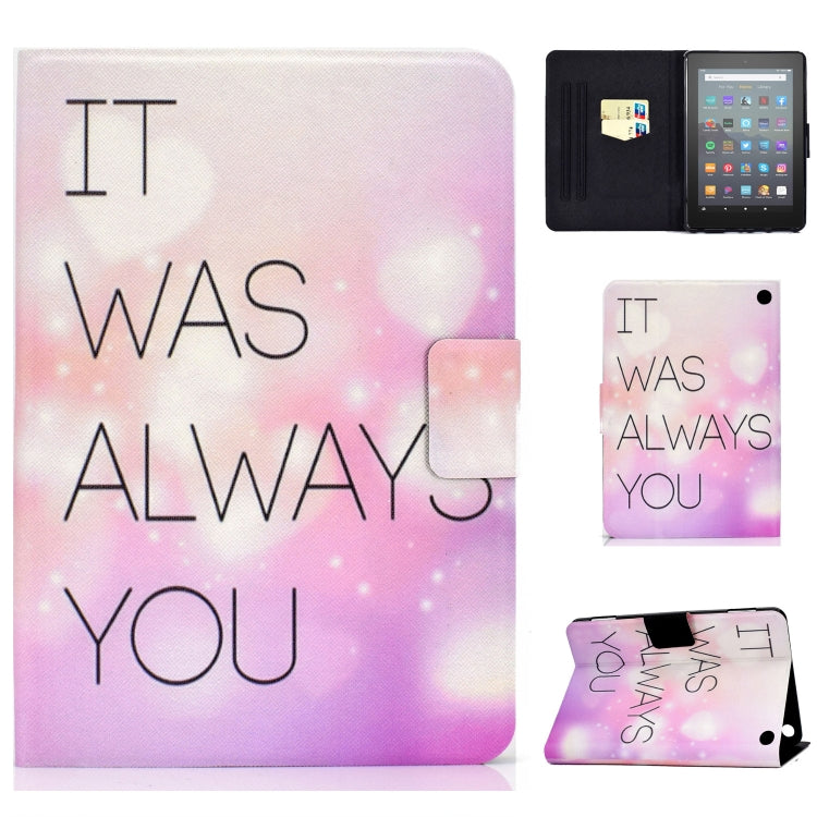 For Amazon Kindle Fire 7 2022 Electric Horizontal Flat Painted Leather Tablet Case(Foundation English) - Amazon by PMC TechLife | Online Shopping South Africa | PMC TechLife | Buy Now Pay Later Mobicred