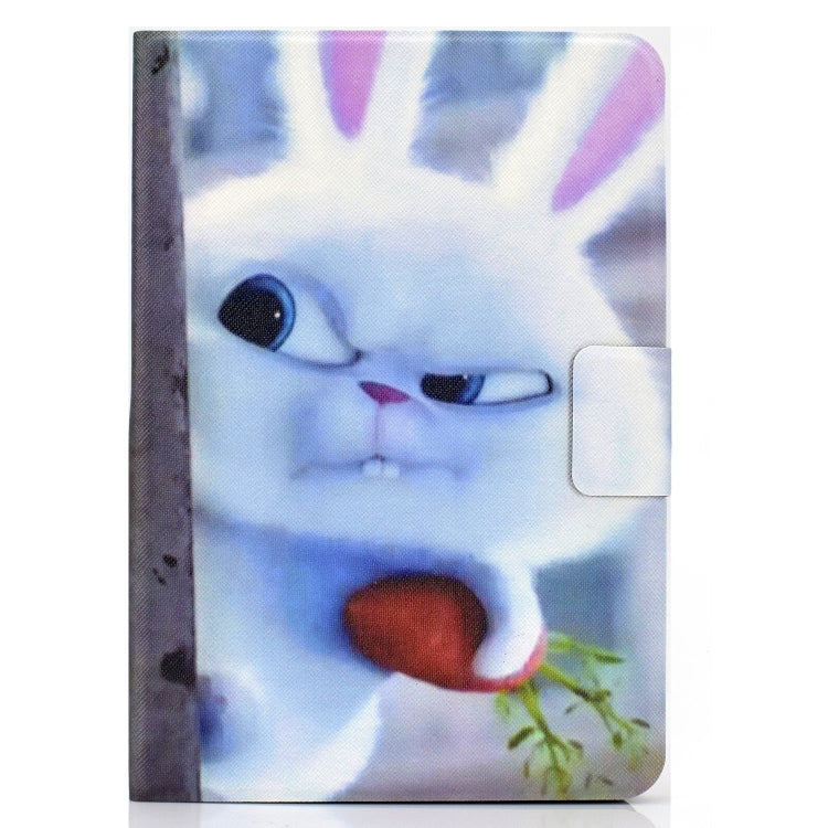 For Amazon Kindle Fire 7 2022 Electric Horizontal Flat Painted Leather Tablet Case(White Rabbit) - Amazon by PMC TechLife | Online Shopping South Africa | PMC TechLife | Buy Now Pay Later Mobicred