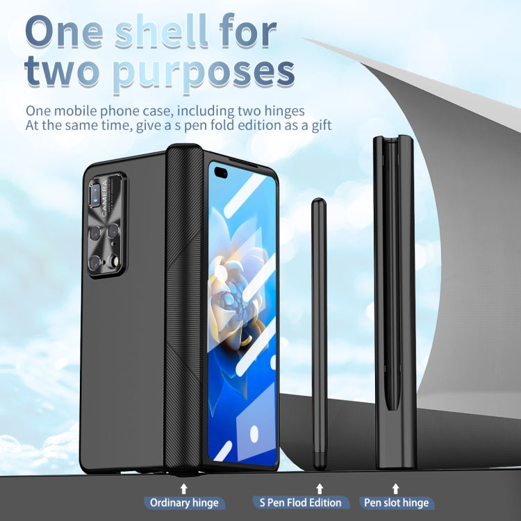 For Huawei Mate X2 Electroplating Hinged Folding Phone Case with S Pen Fold Edtion(Black) - Huawei Cases by PMC TechLife | Online Shopping South Africa | PMC TechLife | Buy Now Pay Later Mobicred