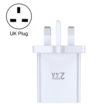 TOTU Joe Series Dual USB Ports Travel Charger, Plug Type:UK Plug(White) - USB Charger by TOTUDESIGN | Online Shopping South Africa | PMC Jewellery | Buy Now Pay Later Mobicred