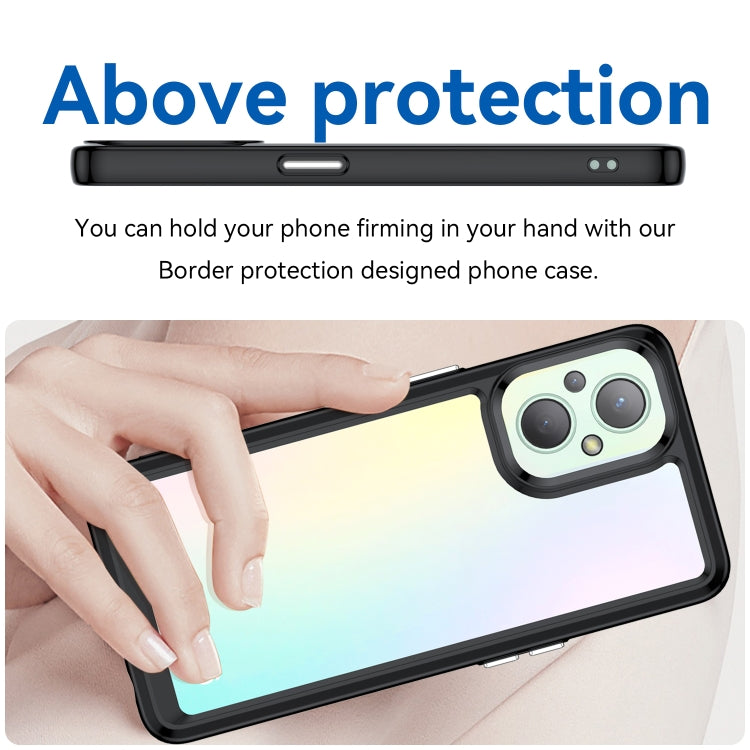 For OPPO Reno 7Z 5G Colorful Series Acrylic + TPU Phone Case(Black) - OPPO Cases by PMC TechLife | Online Shopping South Africa | PMC TechLife | Buy Now Pay Later Mobicred