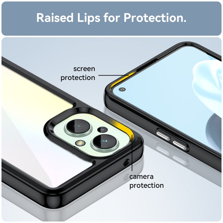 For OPPO Reno 7Z 5G Colorful Series Acrylic + TPU Phone Case(Black) - OPPO Cases by PMC TechLife | Online Shopping South Africa | PMC TechLife | Buy Now Pay Later Mobicred