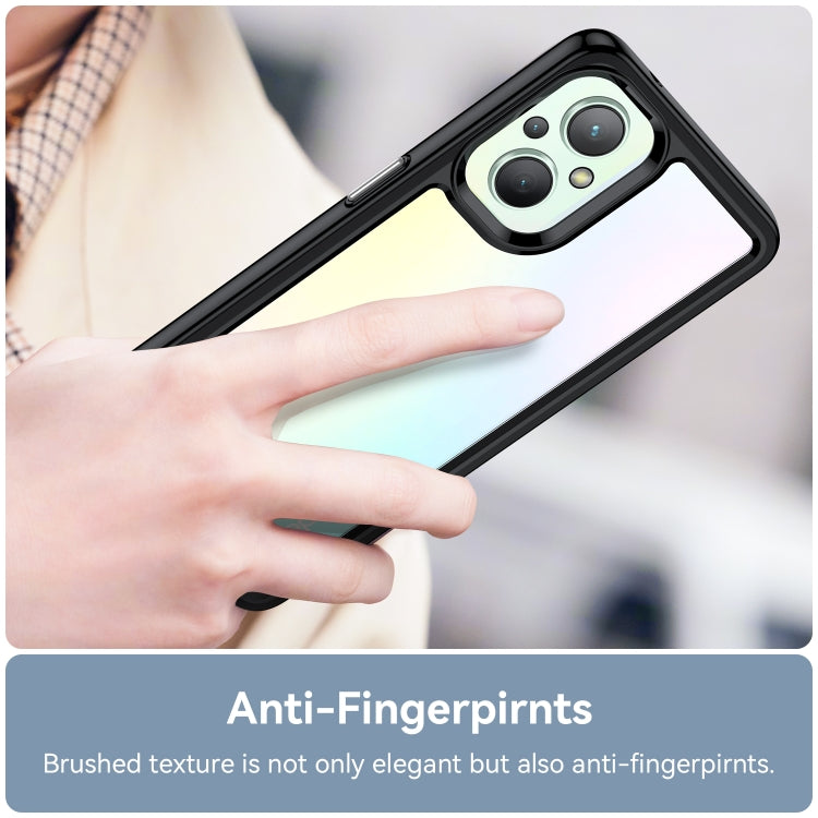 For OPPO Reno 7Z 5G Colorful Series Acrylic + TPU Phone Case(Black) - OPPO Cases by PMC TechLife | Online Shopping South Africa | PMC TechLife | Buy Now Pay Later Mobicred