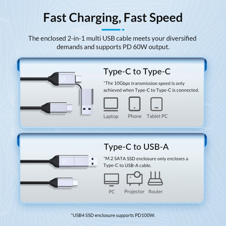 ORICO FV25C3-G2-SV 10Gbps USB3.2 Gen2 Type-C M.2 NVMe/NGFF(SATA) Dual Protocol SSD Enclosure(Silver) - External Hard Drives by ORICO | Online Shopping South Africa | PMC Jewellery | Buy Now Pay Later Mobicred