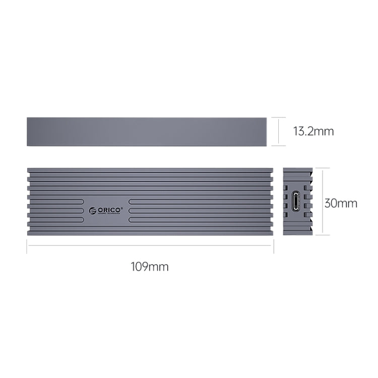 ORICO M232C3-G2-GY 10Gbps M.2 NVMe SSD Enclosure(Grey) - HDD Enclosure by ORICO | Online Shopping South Africa | PMC Jewellery | Buy Now Pay Later Mobicred