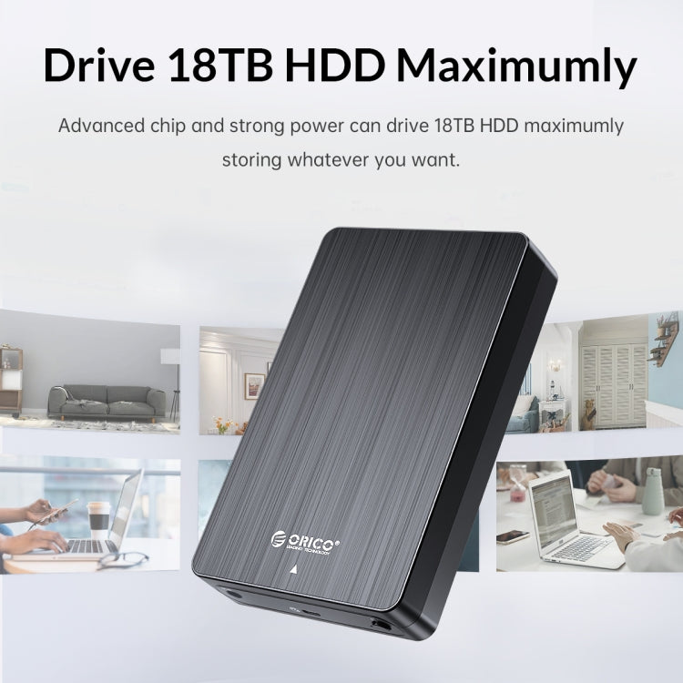 ORICO HM25C3 2.5 inch USB3.1 Gen1 Type-C Hard Drive Enclosure, Plug:AU Plug(Black) - HDD Enclosure by ORICO | Online Shopping South Africa | PMC Jewellery | Buy Now Pay Later Mobicred