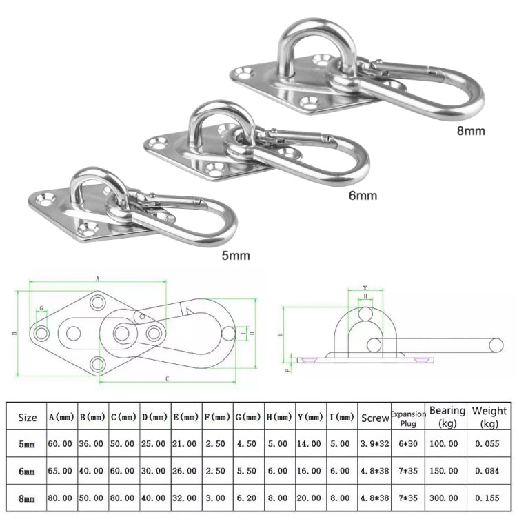 2 PCS 8mm 316 Stainless Steel Sand Bag Ceiling Hook Heavy Duty Swing Hangers - Tents & Accessories by PMC TechLife | Online Shopping South Africa | PMC TechLife | Buy Now Pay Later Mobicred