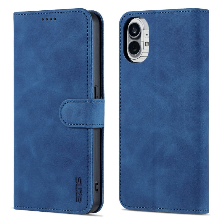For Nothing Phone 1 AZNS Skin Feel Calf Texture Flip Leather Phone Case (Blue) - free shipping - PMC Jewellery - Order now!