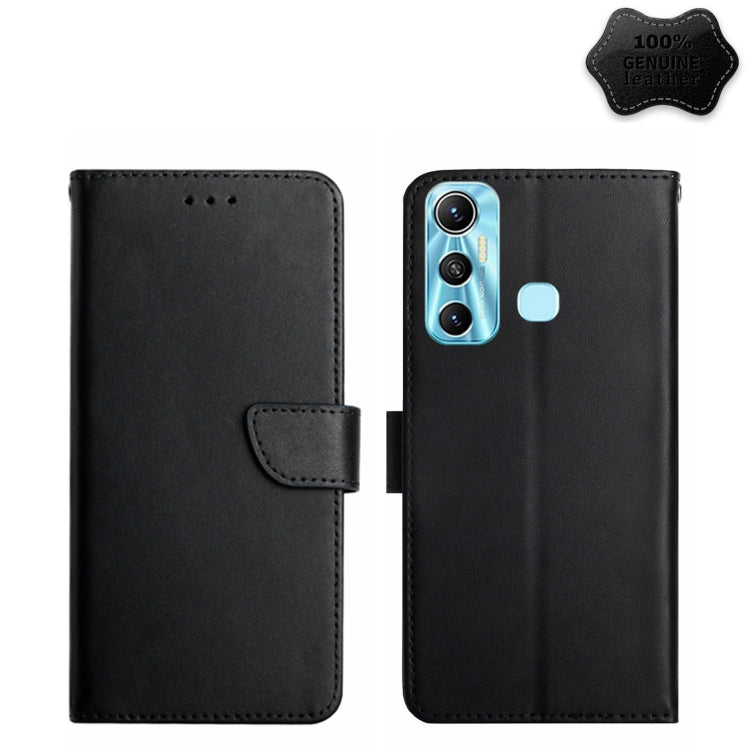 For Infinix Hot 11 Genuine Leather Fingerprint-proof Horizontal Flip Phone Case(Black) - Infinix Cases by PMC TechLife | Online Shopping South Africa | PMC TechLife | Buy Now Pay Later Mobicred