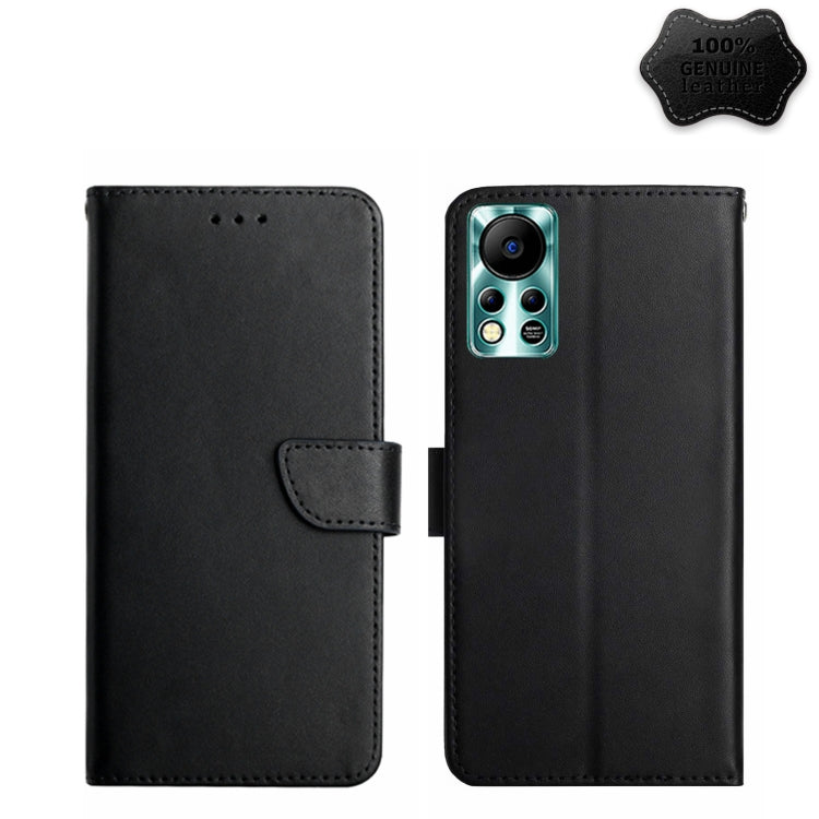 For Infinix Hot 11s NFC Genuine Leather Fingerprint-proof Horizontal Flip Phone Case(Black) - Infinix Cases by PMC TechLife | Online Shopping South Africa | PMC TechLife | Buy Now Pay Later Mobicred