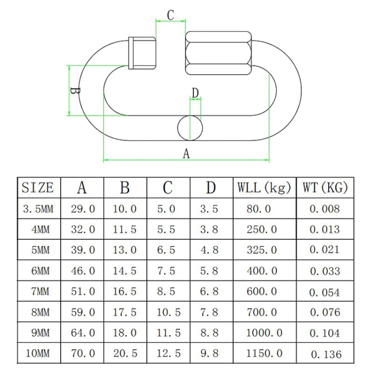10mm 304 Stainless Steel Quick Connect Ring Runway Buckle - Hooks by PMC TechLife | Online Shopping South Africa | PMC TechLife | Buy Now Pay Later Mobicred